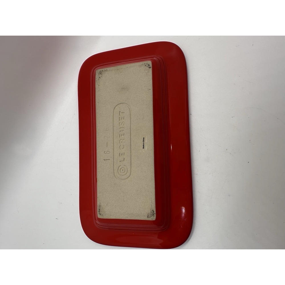 Le Creuset Red Stoneware Butter Dish Base Tray Only Replacement - Picture 4 of 6